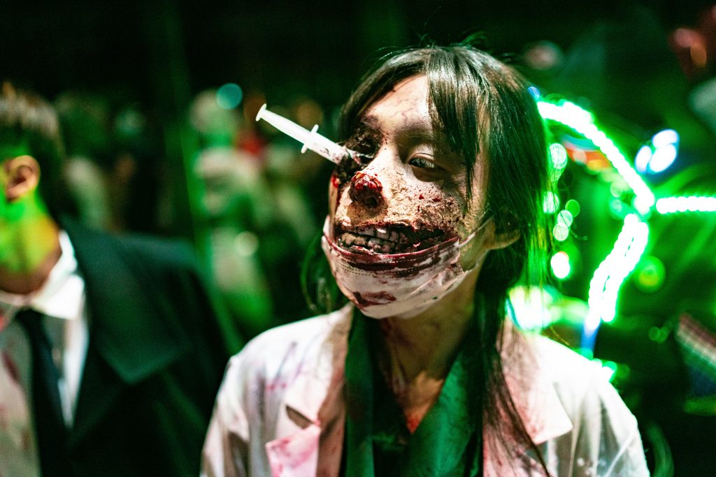 Korean female zombie, representing South Korean zombie films, fast-moving undead and the genre’s evolution beyond Hollywood conventions.